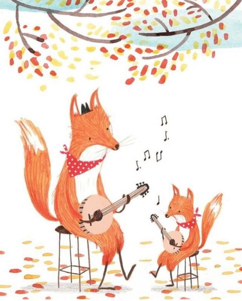 Открытка с лисенком