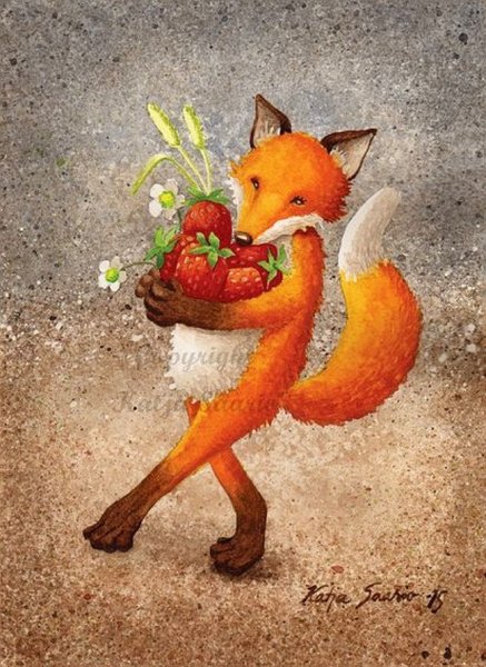 Открытки с днём рождения с лисичкой