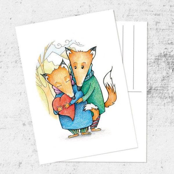 Лиса с букетом