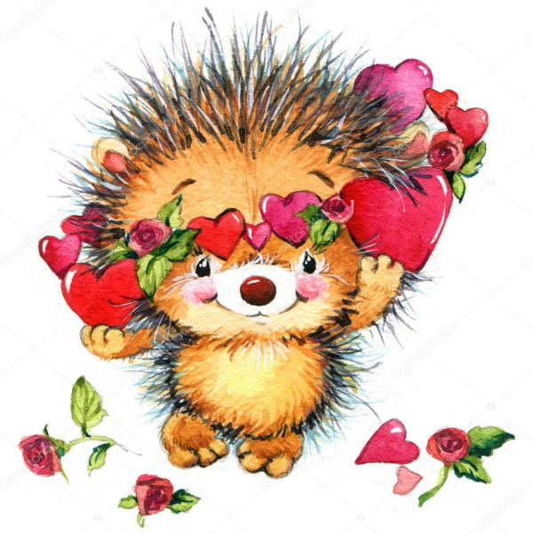 Ежик с цветами картинки