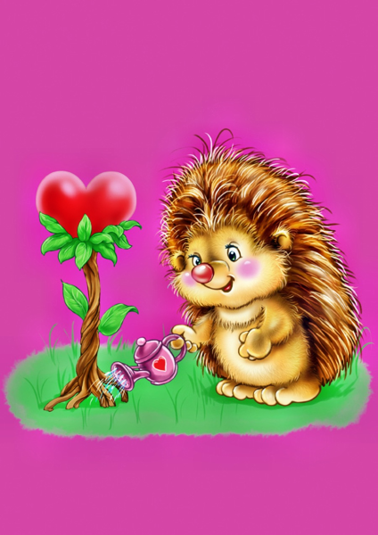 Ежик с цветочком