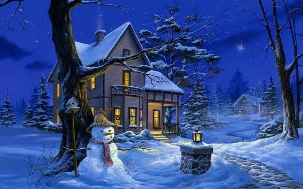 Вышивка Матрёнин Посад зимний вечер