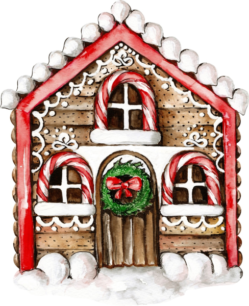 Пряничный домик открытка