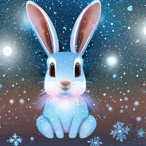 Новогодняя открытка с зайчиком