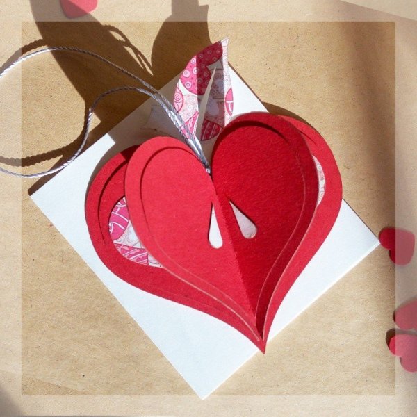 Объемная валентинка