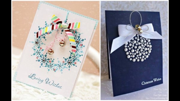 Новогодние открытки акварелью