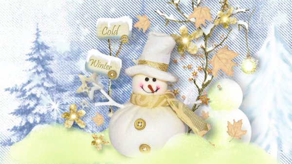 Обои на рабочий стол Снеговики