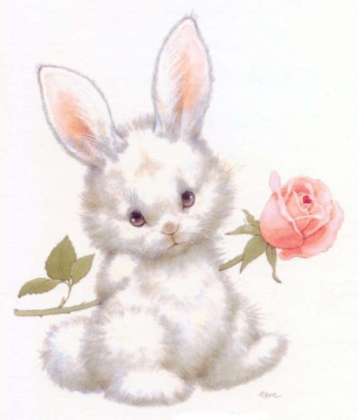 Зайчик с цветами