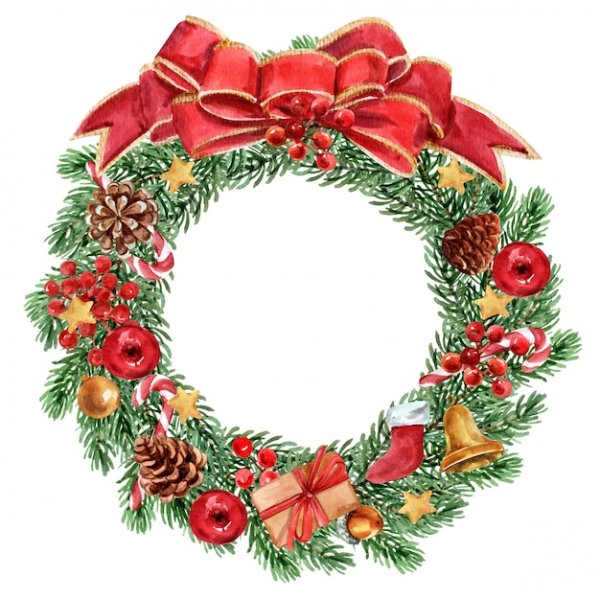 Новогодний венок открытка