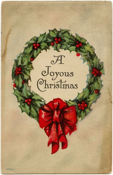 Новогодний венок открытка