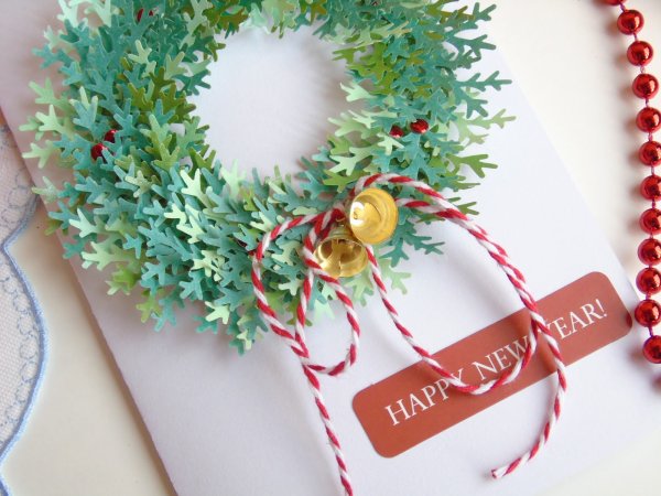 Новогодний венок открытка