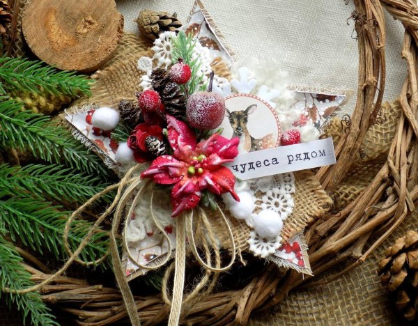 Новогодние венки Скрапбукинг