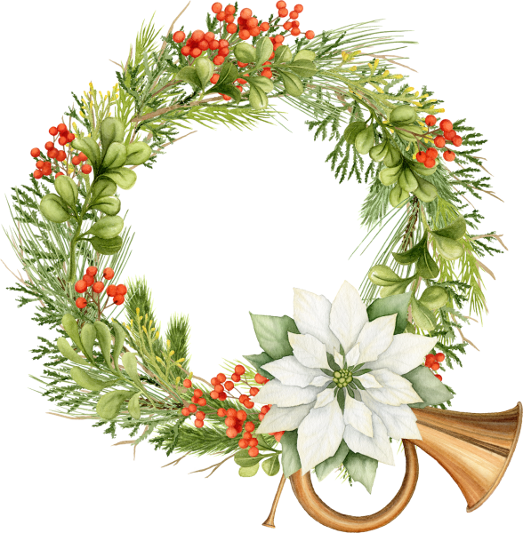 Рождественский акварельный венок