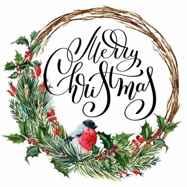 Новогодний венок открытка