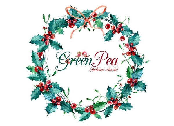 Рождественский акварельный венок