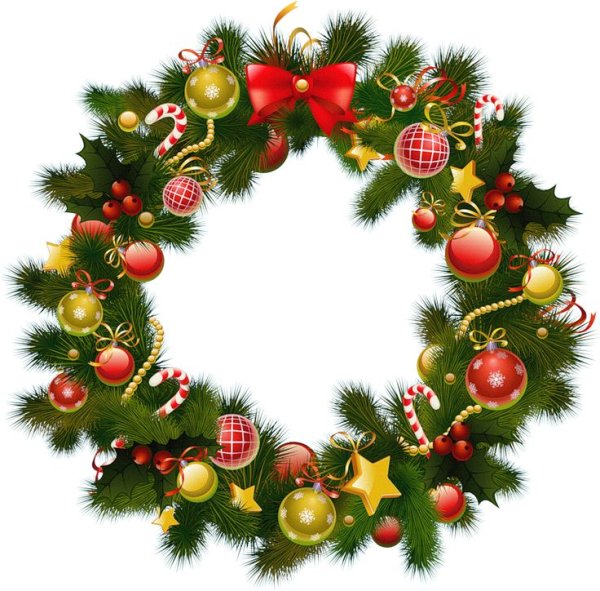 Рождественский венок с надписью