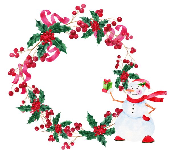 Акварельные новогодние венки