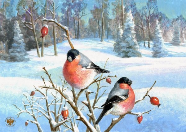 Майстренко Геннадий Снегири художник