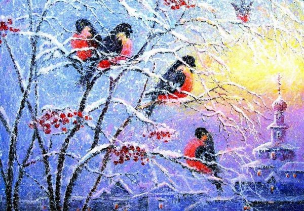 Евгений Лоскутов художник Снегири