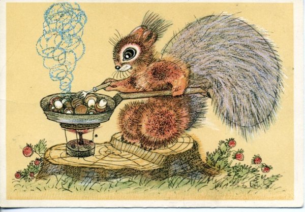 Советские открытки с белочками