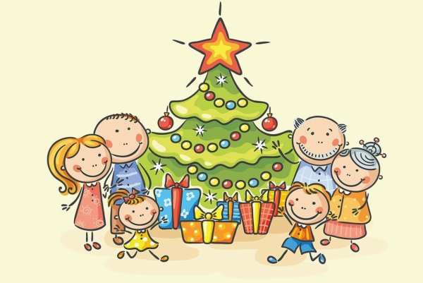 Новогодние рисунки с людьми