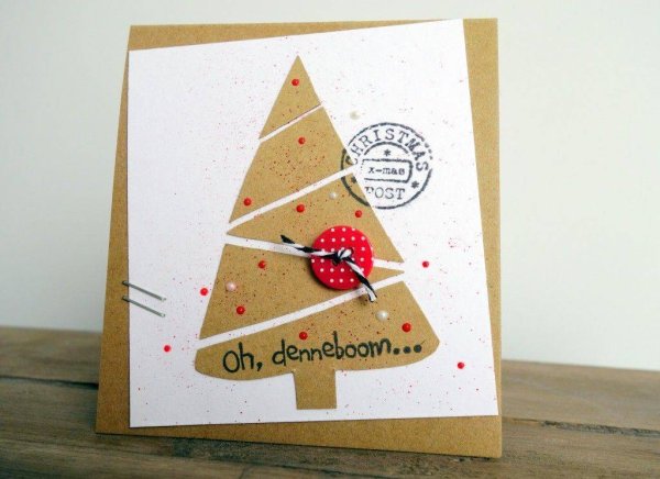 Стильные новогодние открытки своими руками