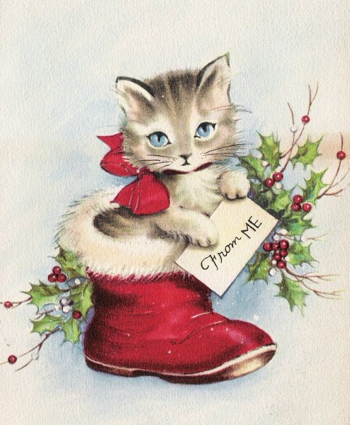 Новогодний котик рисовать