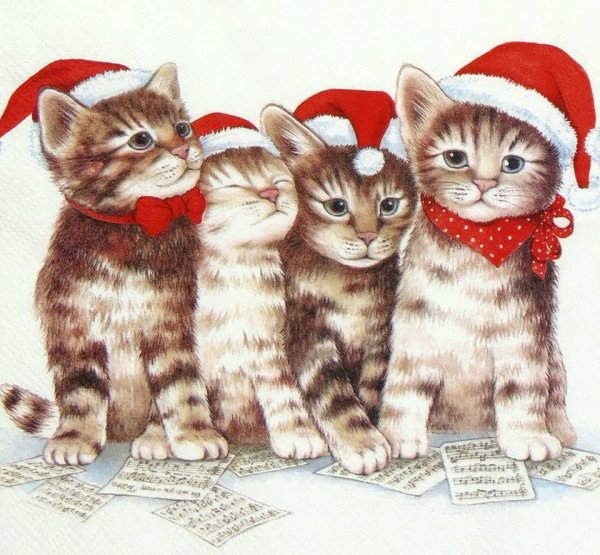 Салфетки для декупажа кот