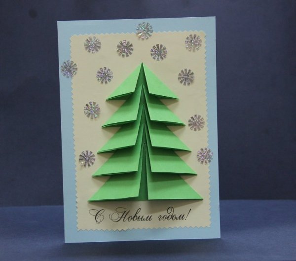 Открытка елка своими руками