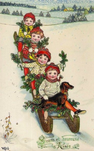 Французские Рождественские открытки