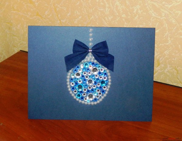 Новогодняя открытка своими руками шары