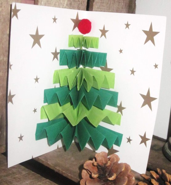 Елка из бумаги объемная