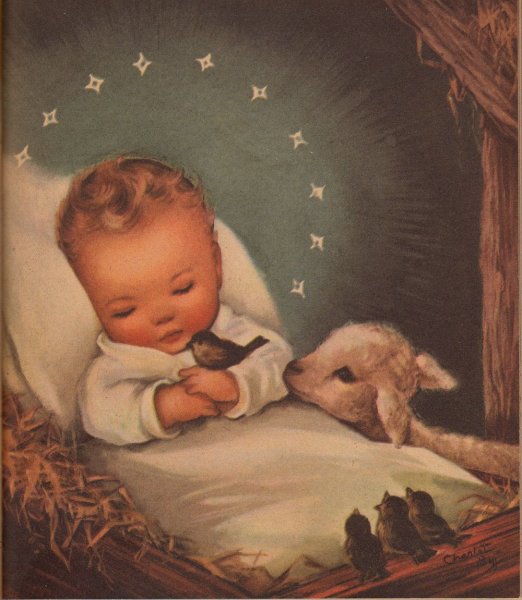 Винтажная открытка спокойной ночи