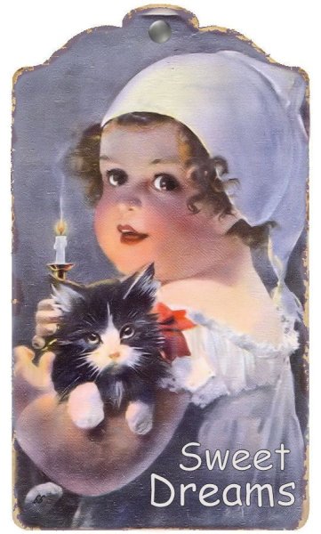 Винтажная открытка доброй ночи