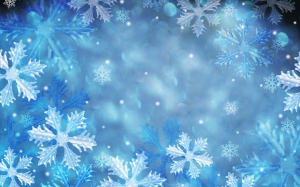 Голубой фон со снежинками