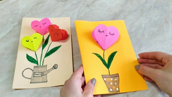 3d открытка на 8 марта своими руками