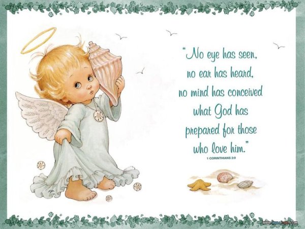 Открытка с ангелом на день рождения