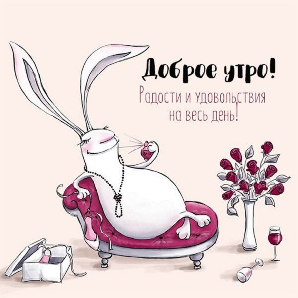 Открытки с добрым утром Зайчонок