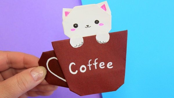 Открытка котик своими руками