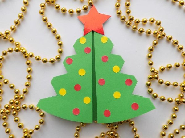 Открытка в виде елки