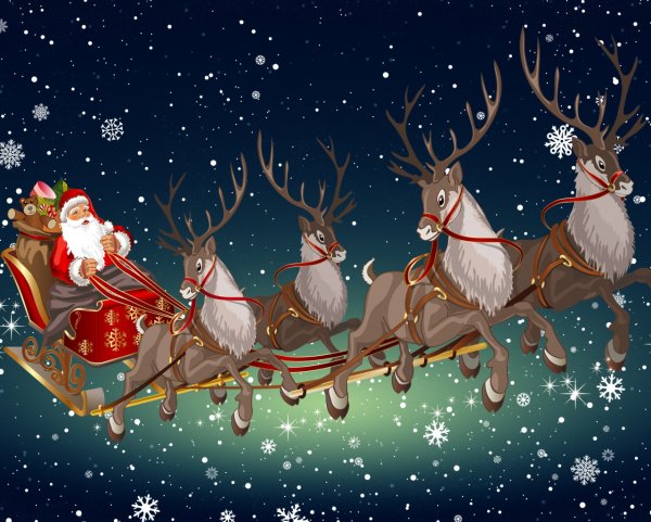 Новогодняя тройка лошадей