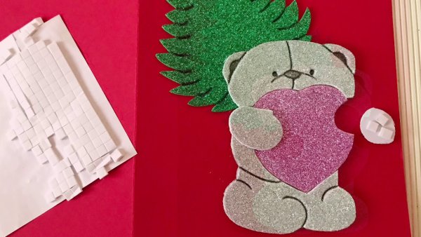 Открытка из фоамирана на новый год