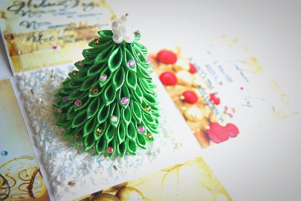 Елочка из фоамирана на открытку