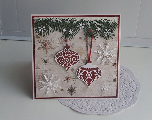 Новогодние открытки в несложной технике