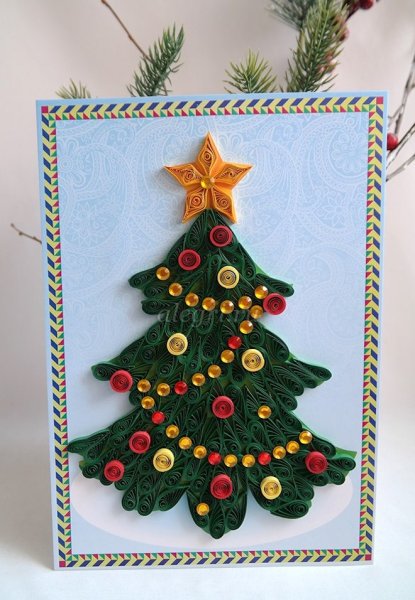 Елки из квиллинга на новый год
