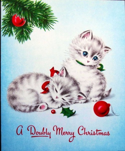 Новогодние открытки с котиками