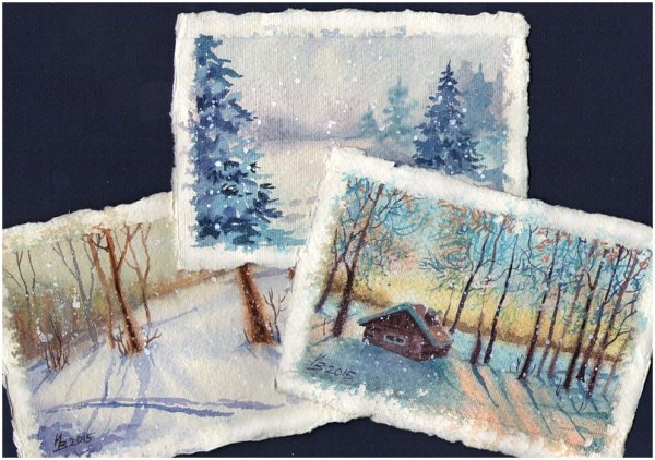 Зимние пейзажи мастер классы