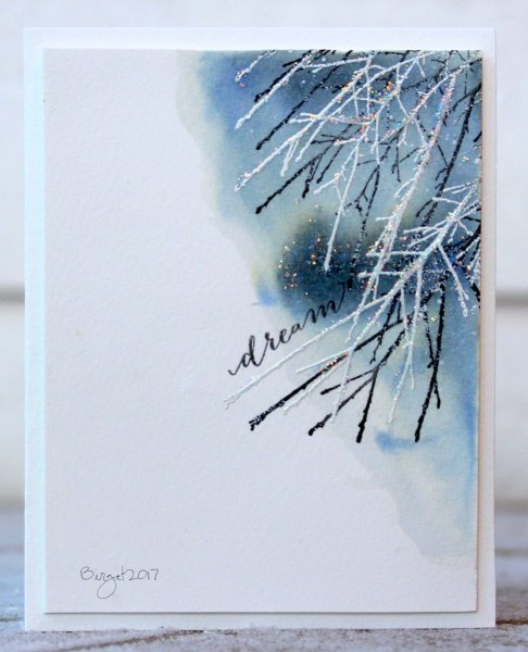 Зимние Акварельные открытки