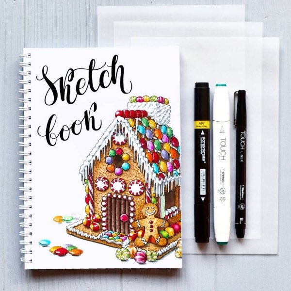 Новогодние открытки фломастерами