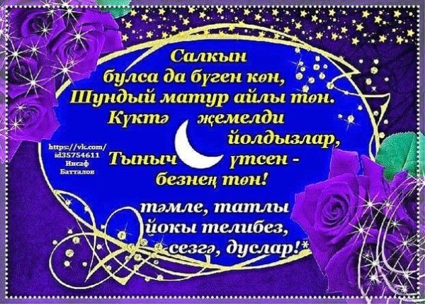 Доброй ночи мужчине на татарском